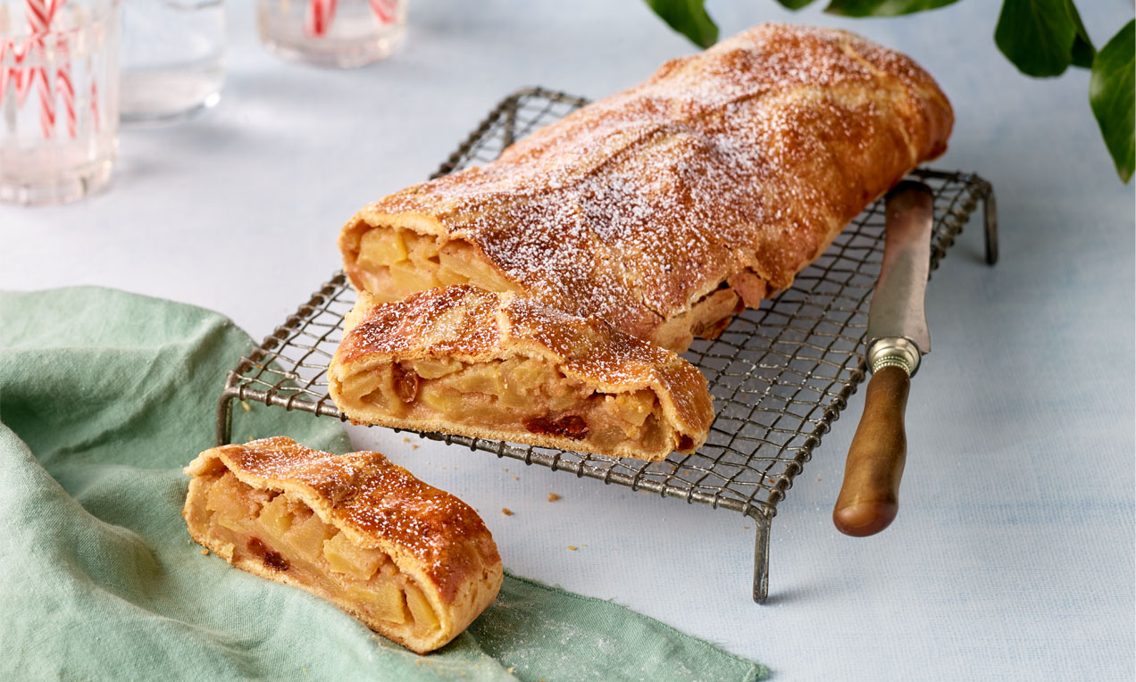 Apfelstrudel aus Mürbteig Rezept | Dr. Oetker