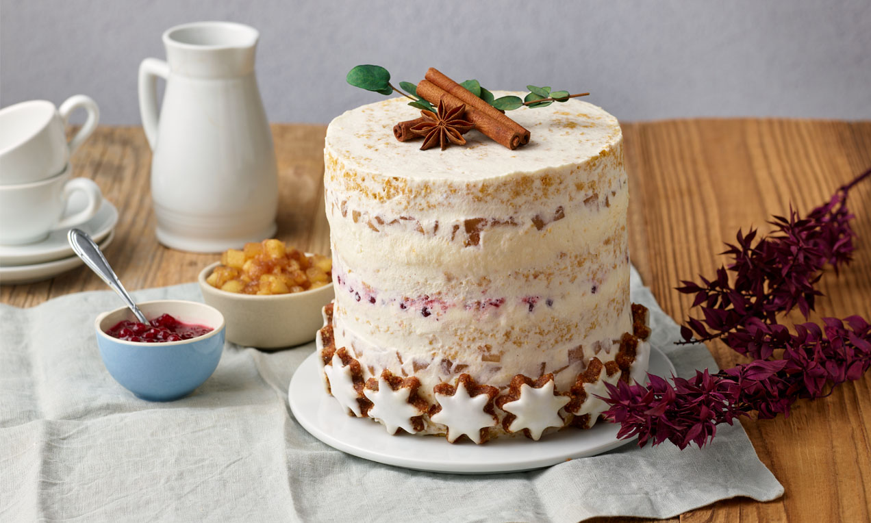 Apfel-Zimt-Torte mit Preiselbeeren Rezept | Dr. Oetker