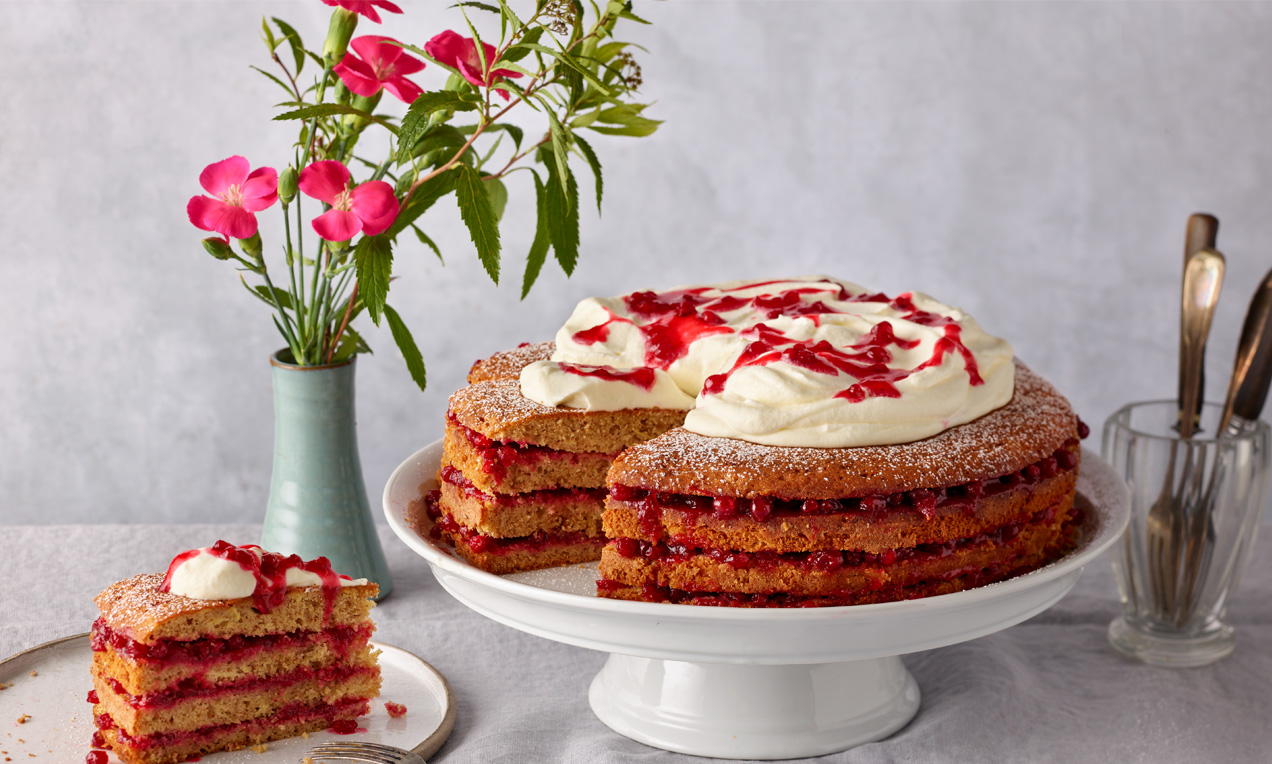 Buchweizentorte mit Preiselbeeren Rezept | Dr. Oetker