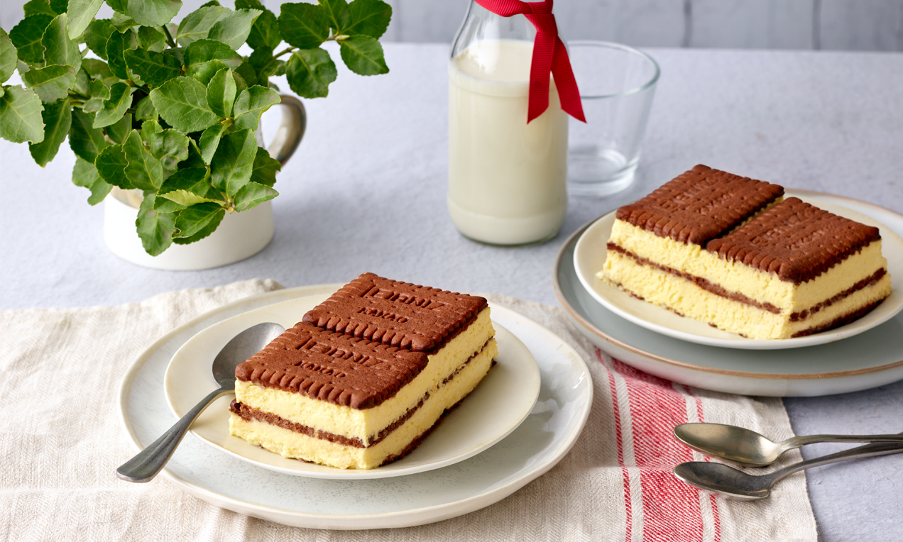 Butterkeks-Vanillecreme-Schnitten Rezept | Dr. Oetker